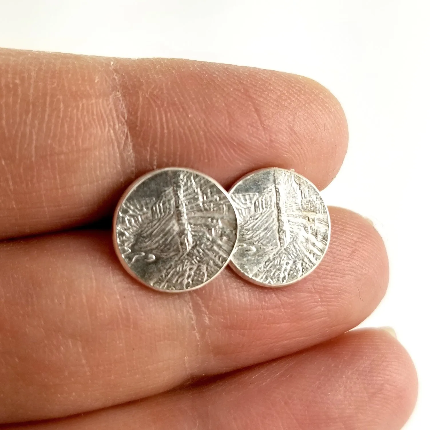 Silver Grand Canyon National Park Quarter Punch Out Stud Earrings