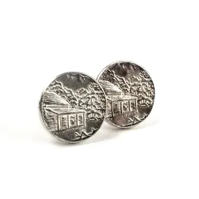 Silver Great Smoky Mountains National Park Quarter Punch Out Stud Earrings