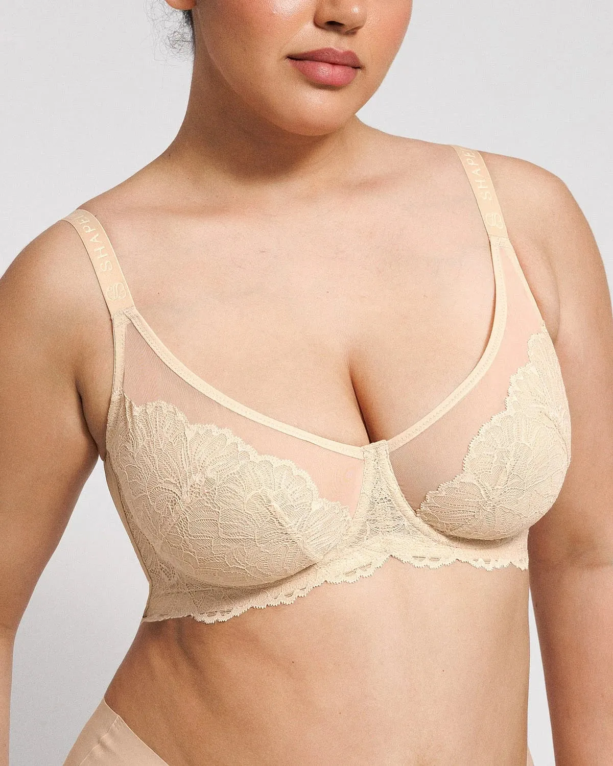 Supportive Unlined Lace Underwired Bra