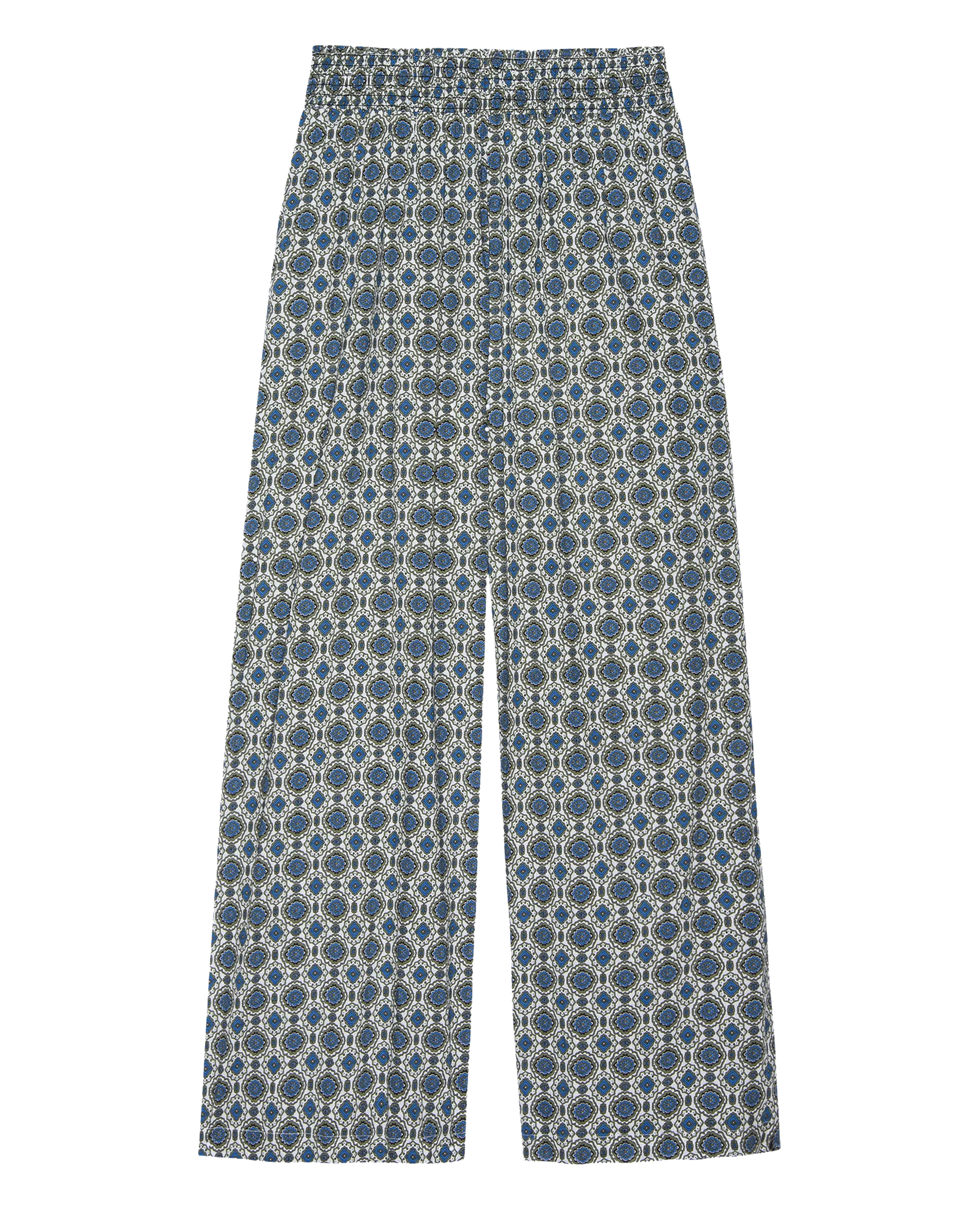 The Smocked Sleep Pant. -- Geo Medallion Print